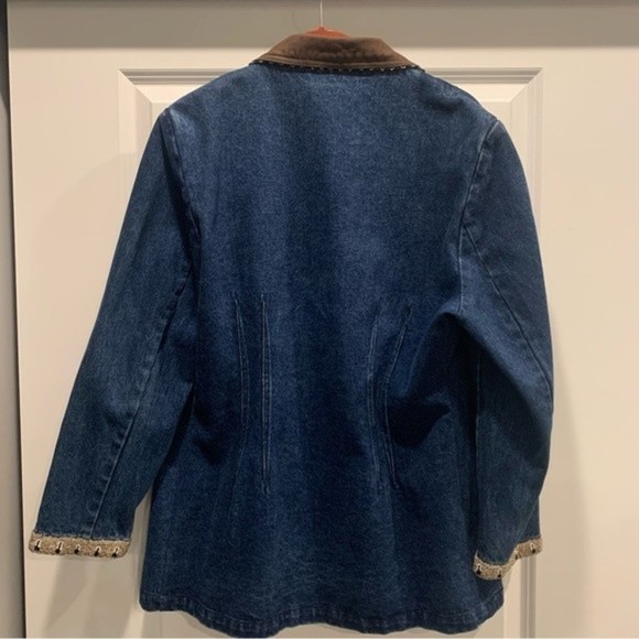 Vintage mixed media wrangler jacket size L. Leather , suede , cotton, beaded - Picture 6 of 13